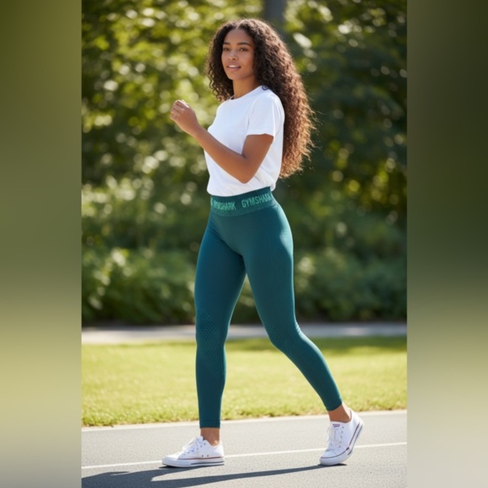 Gymshark Teal Athletic Workout Leggings for Women Size XS Gym Activewear Pants